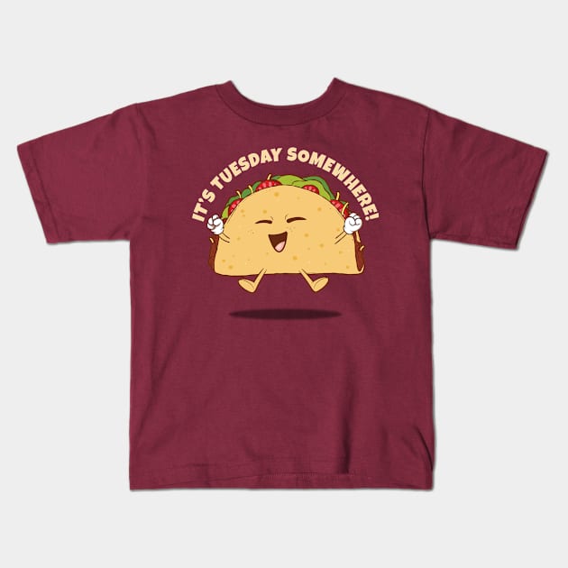 Taco Tuesday - we love Tacos! (on dark colors) Kids T-Shirt by Messy Nessie